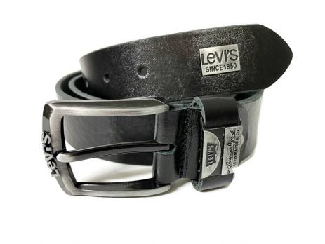 Ремень кожаный Levis black 150