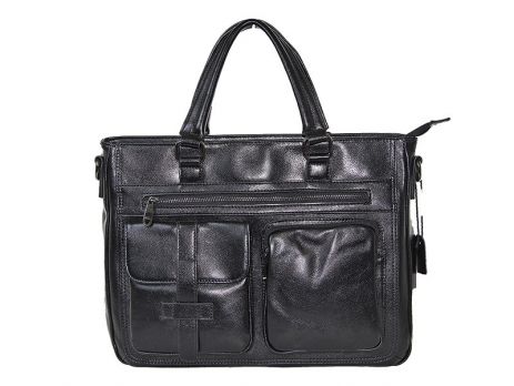 Мужская кожаная деловая сумка 8806-3 black