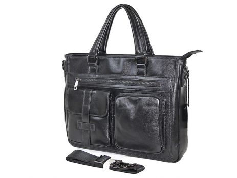 Мужская кожаная деловая сумка 8806-3 black