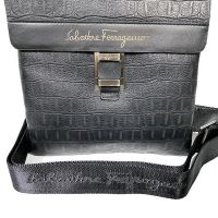 Кожаная мужская сумка Salvatore Ferragamo 72-602 Black_1