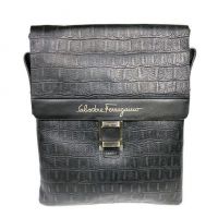 Кожаная мужская сумка Salvatore Ferragamo 72-602 Black_0