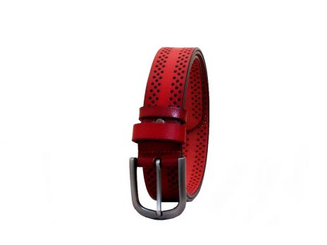 Красный кожаный женский ремень K3501-3r