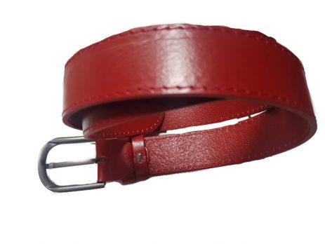 Женский ремень кожаный красный AWG-3501-1r