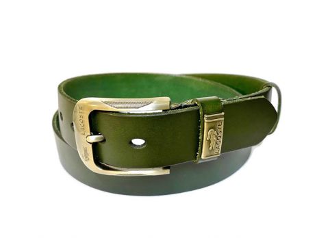 Ремень кожаный Lacoste green 1340