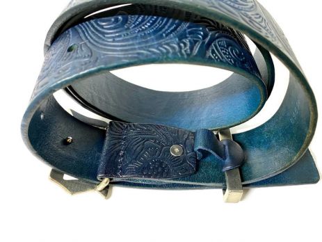 Ремень кожаный John Galliano (Гальяно) blue