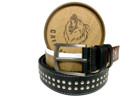 Ремень кожаный "Медведь" в подарочной упаковке 1401