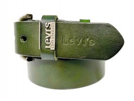 Ремень кожаный брендовый Levis 1434 green_2