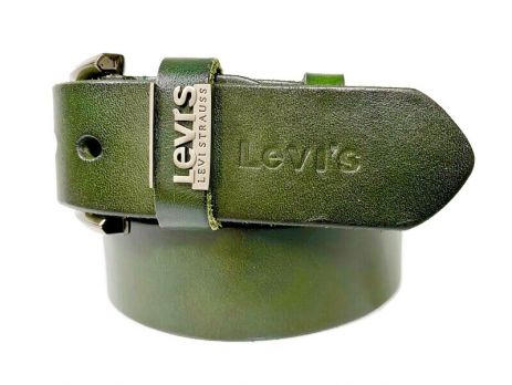 Ремень кожаный брендовый Levis 1434 green