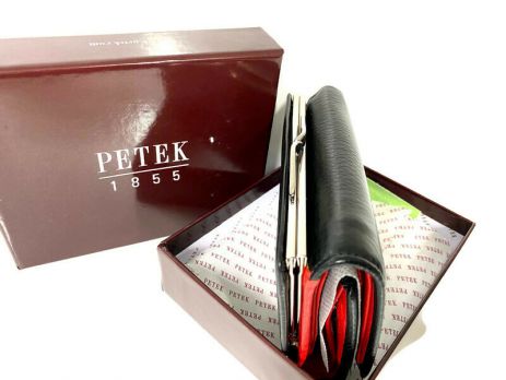 Кошелёк женский кожаный Petek 8072 A Black/Red