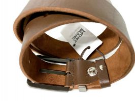 Ремень кожаный брендовый Montblanc brown 1468_3