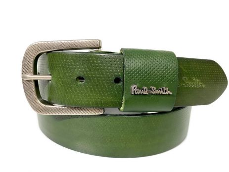 Ремень кожаный брендовый Paul Smith 1492 green