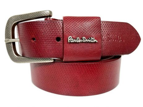 Ремень кожаный брендовый Paul Smith 1493 red