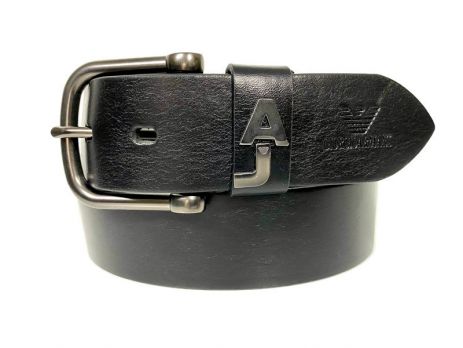 Кожаный брендовый ремень Armani 1526 black