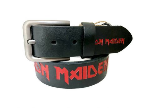 Ремень кожаный из рок серии Iron Maiden