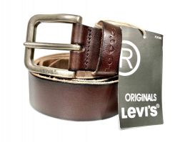 Кожаный ремень бренд Levi 1581 brown_0