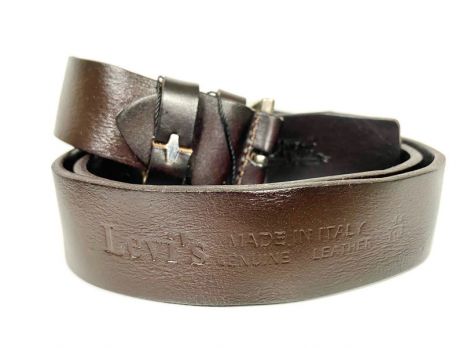 Ремень кожаный бренд "Лева, йс" 1671 dark brown