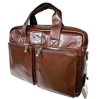 Мужская кожаная сумка портфель ZNIXS 11017 brown