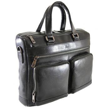 Мужской кожаный портфель-сумка H.T. leather 1702 Black