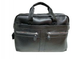 Мужской кожаный портфель сумка А4 black 1748_1