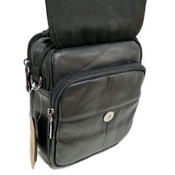 Мужская кожаная сумка через плечо ZNIXS 5105 black
