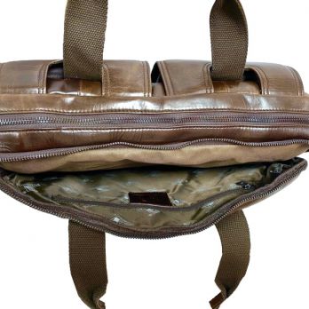 Мужская кожаная сумка портфель Fuzhiniao 714L brown