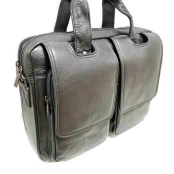 Мужская кожаная сумка портфель Fuzhiniao 714L black