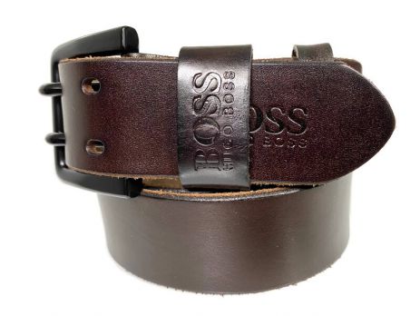 Ремень кожаный брендовый Boss 1890 brown