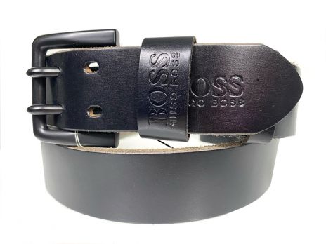 Ремень кожаный брендовый Boss 1891 black