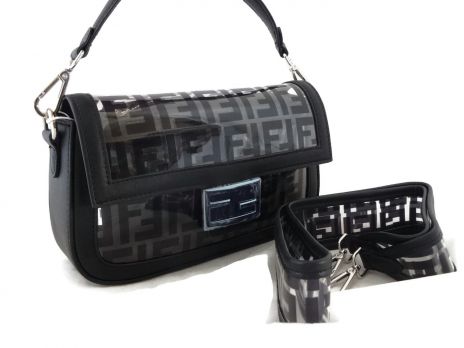 Женская сумка багет Fendi (Фенди) 1132 BLACK