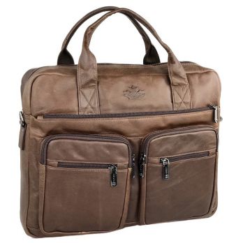 Мужская кожаная сумка портфель ZNIXS 0333 brown XL