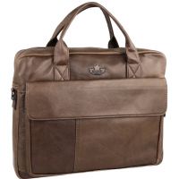 Мужская кожаная сумка портфель ZNixs 0335 brown XL