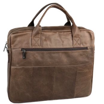 Мужская кожаная сумка портфель ZNixs 0335 brown XL