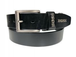 Ремень кожаный Boss 2403 black (Босс)