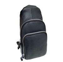 Рюкзак сумка нагрудная кожаная NN 5058G black