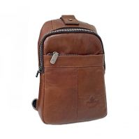 Рюкзак сумка нагрудная кожаная ZNIXS 96712 brown_4