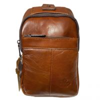 Рюкзак сумка нагрудная кожаная ZNIXS 96712 brown_1