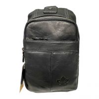 Рюкзак сумка нагрудная кожаная ZNIXS 96712 black_1