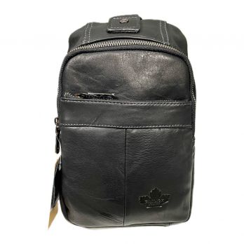 Рюкзак сумка нагрудная кожаная ZNIXS 96712 black