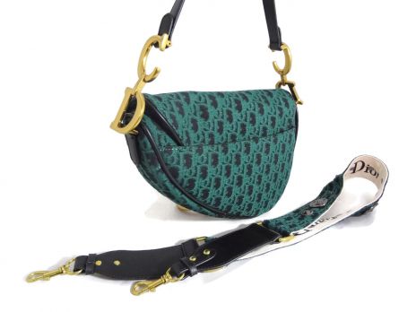 Женская сумка седло Christian Dior 4738 GREEN
