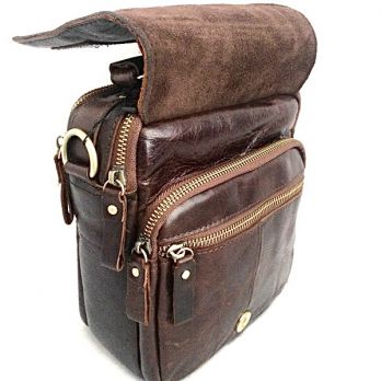 Мужская кожаная сумка ZZNICK 3713 brown