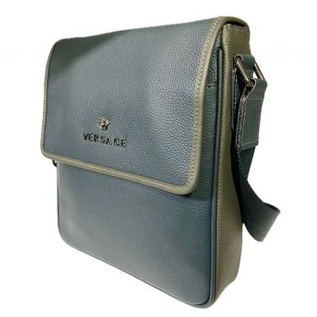 Мужская кожаная сумка брендовая Vr Blue 390