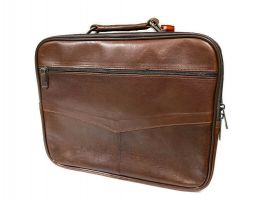 Мужская кожаная сумка портфель Brown 401_2