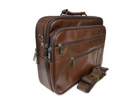 Мужская кожаная сумка портфель Brown 401_1