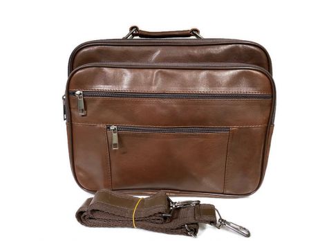 Мужская кожаная сумка портфель Brown 401