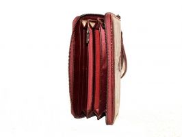 Кожаный женский клатч-кошелек Hassion 16-3126 Dark red_2