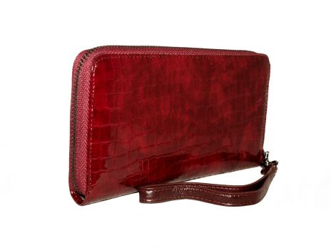 Кожаный женский клатч-кошелек Hassion 16-3126 Dark red