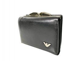 Кожаный женский кошелек Giorgio Armani A04-1 Black_1