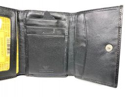 Кожаный женский кошелек Giorgio Armani A04-1 Black_4