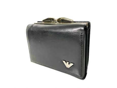 Кожаный женский кошелек Giorgio Armani A04-1 Black