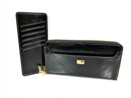 Кожаный женский клатч-кошелек JCCS 3052 black с визитницей_0